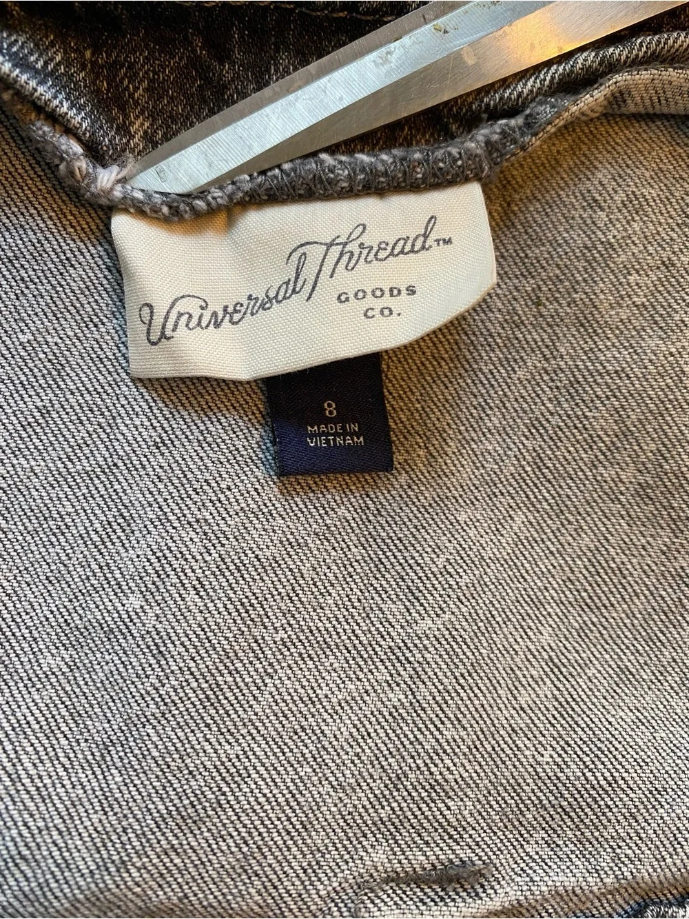 Universal Thread Black Acid wash Denim Jumpsuit Size 8
